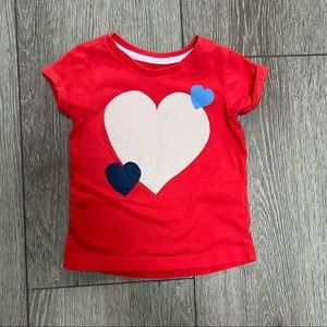 KIDS KORNER SHORT SLEEVE T SHIRT HEARTS RED 9MO